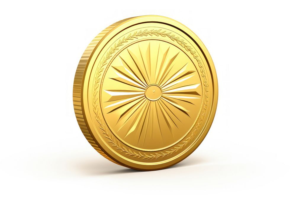 Gold coin money white background accessories. AI generated Image by rawpixel.