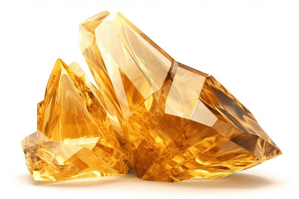 Gold crystal gemstone mineral jewelry. AI generated Image by rawpixel.