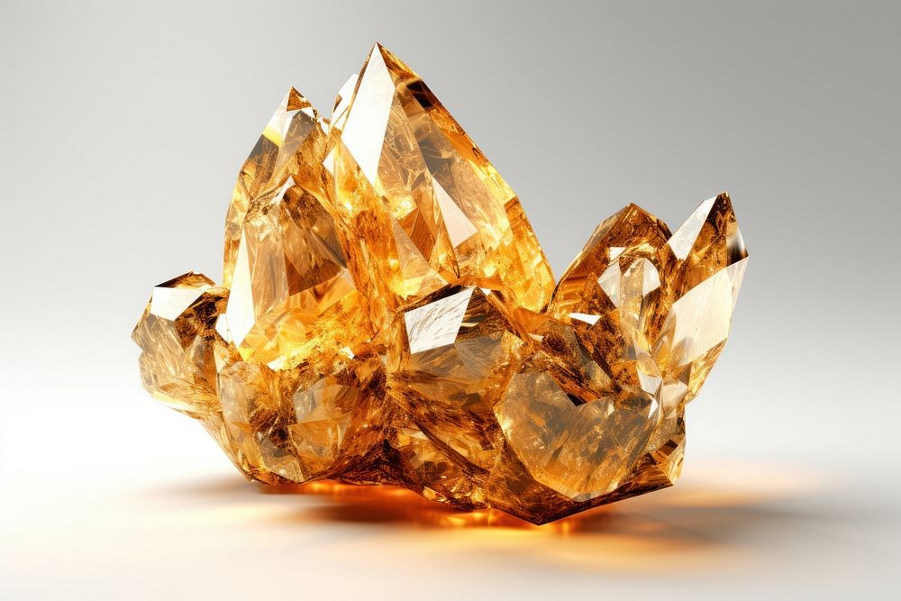 Gold crystal gemstone mineral jewelry. AI generated Image by rawpixel.