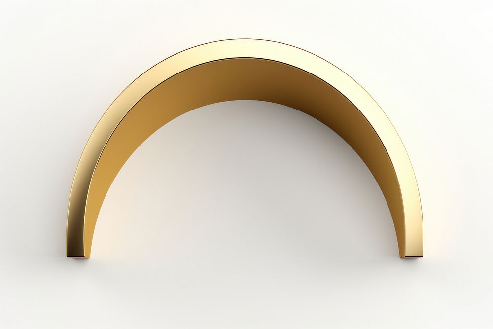 Half circle gold arch white background. AI generated Image by rawpixel.