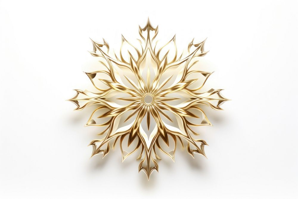 Snowflake gold brooch white. AI generated Image by rawpixel.