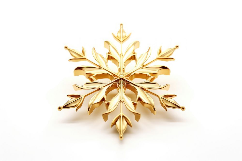 Snowflake gold jewelry brooch. AI generated Image by rawpixel.