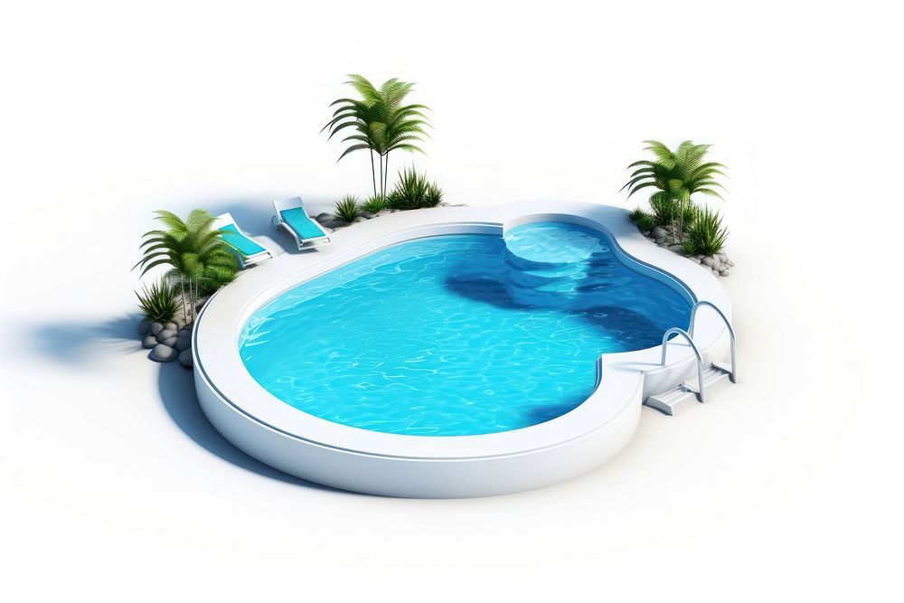 Swimming Pool outdoors pool white background. AI generated Image by rawpixel.