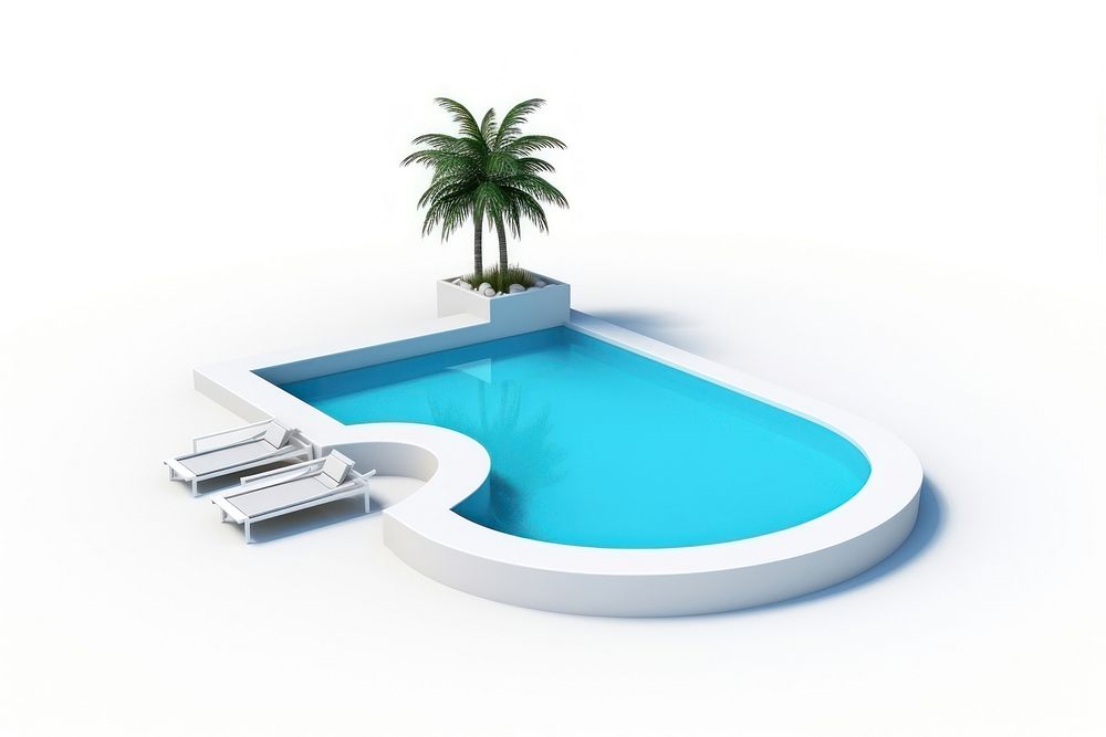 Swimming Pool plant pool white background. AI generated Image by rawpixel.