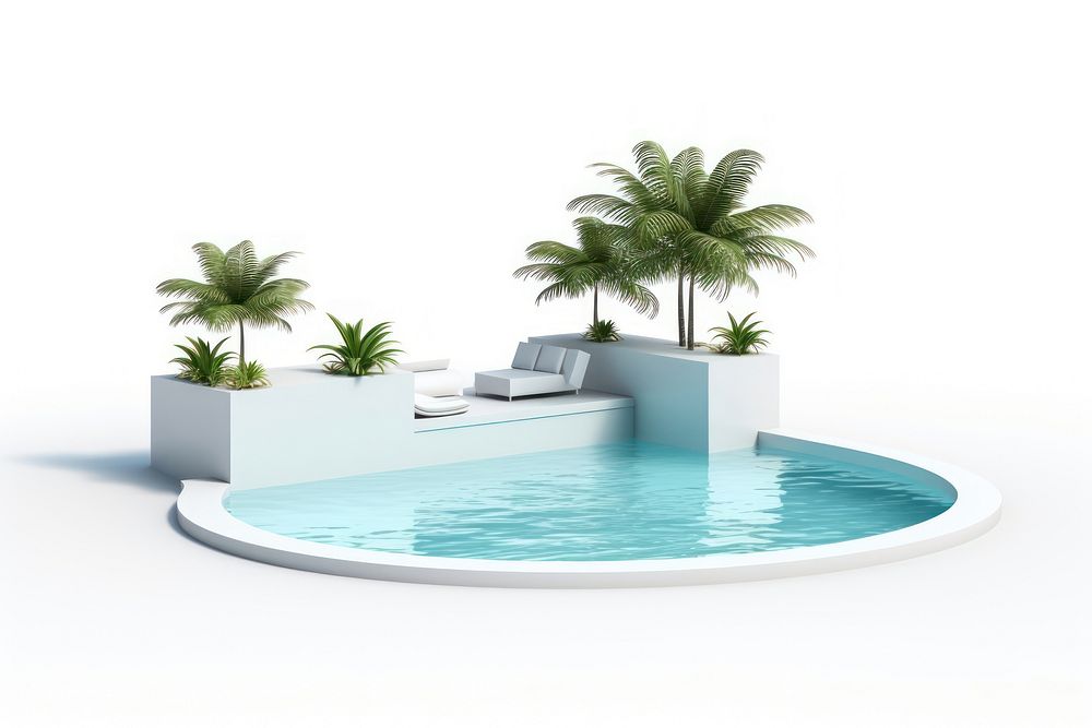 Swimming Pool jacuzzi plant tree. AI generated Image by rawpixel.