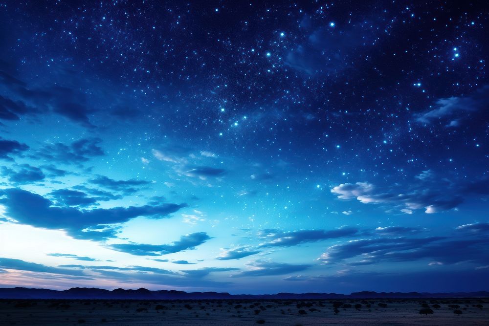 The starry sky with milky way backgrounds landscape outdoors. AI generated Image by rawpixel.