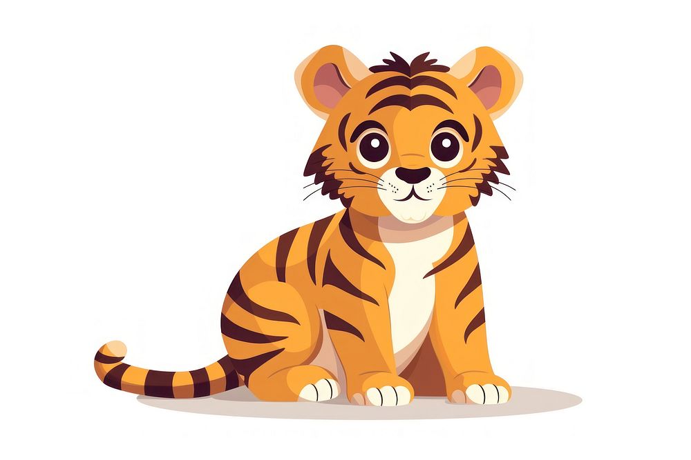 Tiger wildlife cartoon animal. AI generated Image by rawpixel.