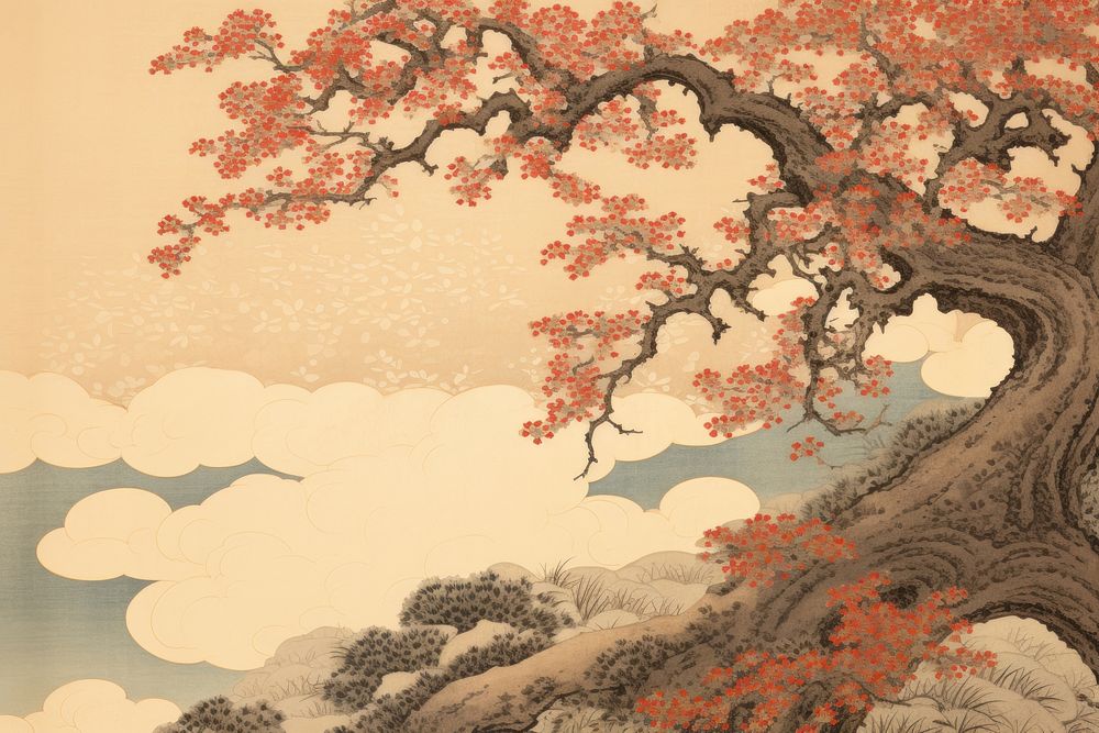 Isolated sakura painting art plant. AI generated Image by rawpixel.