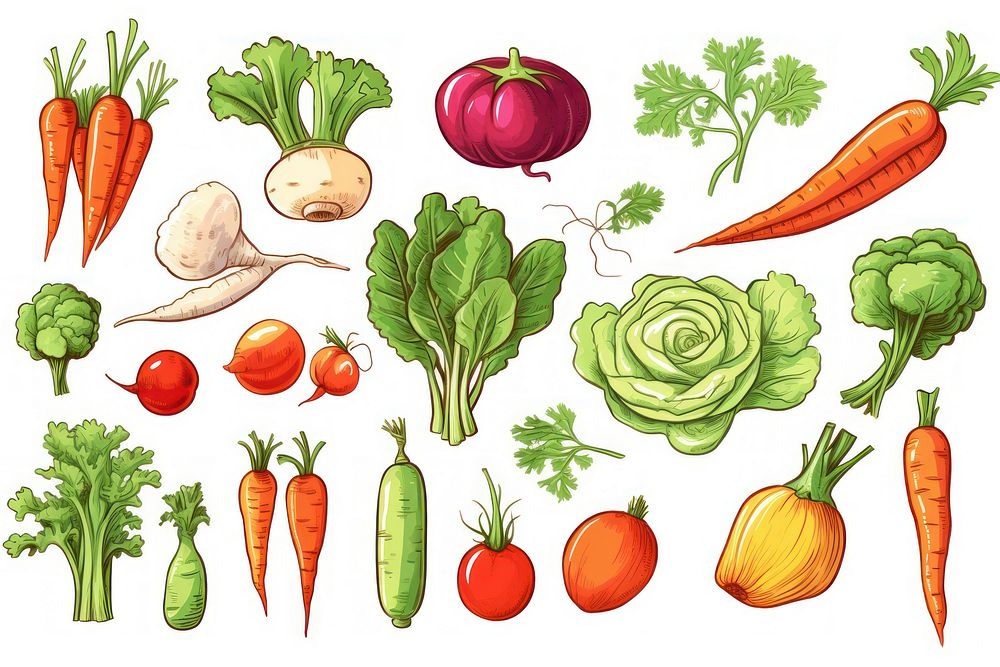Vegetables doodle vegetable carrot plant. AI generated Image by rawpixel.
