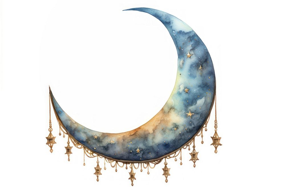 Ramadan moon astronomy nature night. AI generated Image by rawpixel.