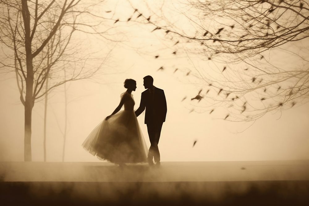 Wedding photography outdoors nature. AI generated Image by rawpixel.