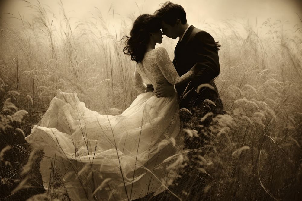 Wedding photography kissing nature. AI generated Image by rawpixel.