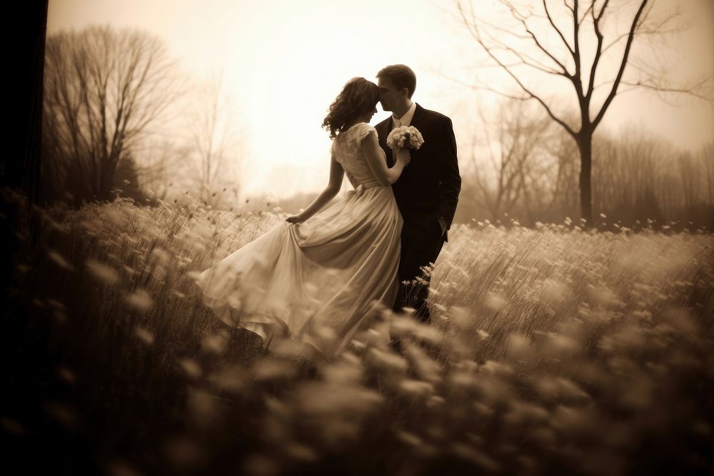 Wedding photography outdoors fashion. AI generated Image by rawpixel.