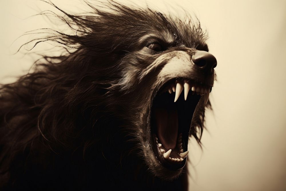 Werewolf shouting mammal animal. AI generated Image by rawpixel.