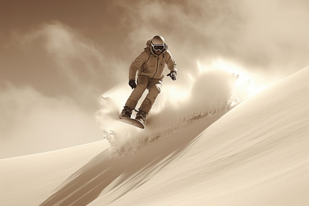 Winter sports snowboarding adventure outdoors. AI generated Image by rawpixel.