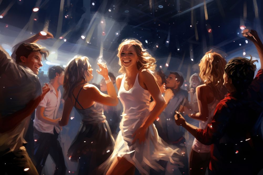 Dancing nightclub party adult. AI generated Image by rawpixel.