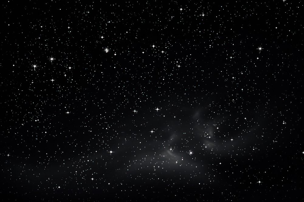 A black and white starry night sky backgrounds astronomy outdoors. AI generated Image by rawpixel.