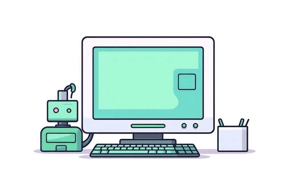 A computer cartoon electronics technology. AI generated Image by rawpixel.