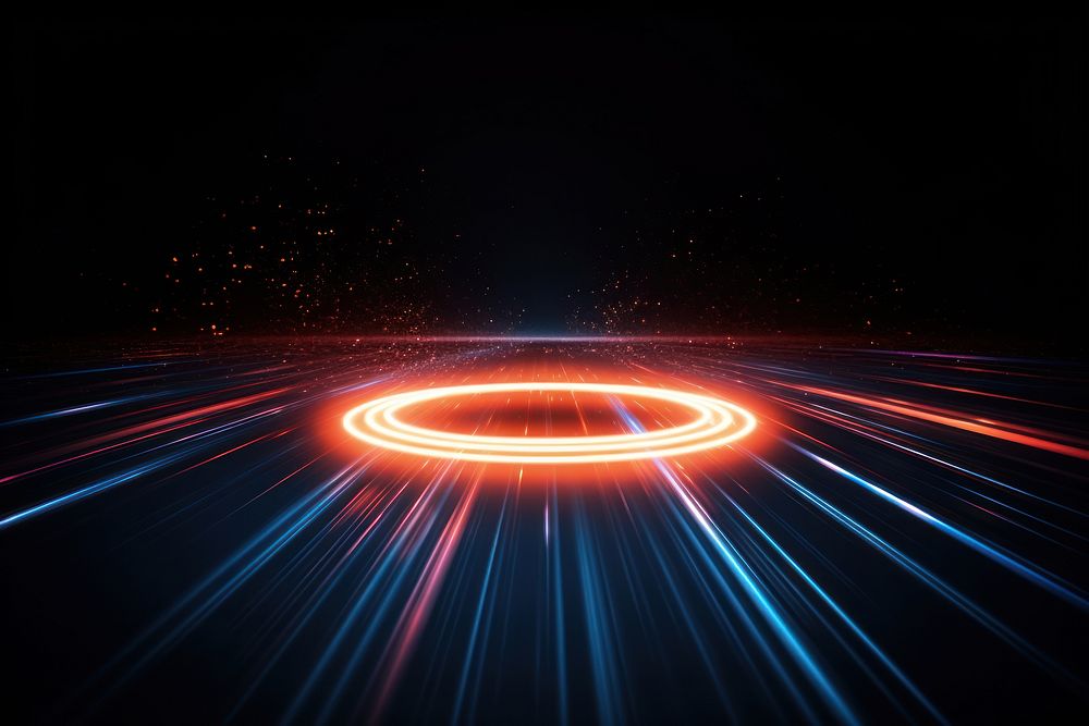 Circle light speed night. AI generated Image by rawpixel.