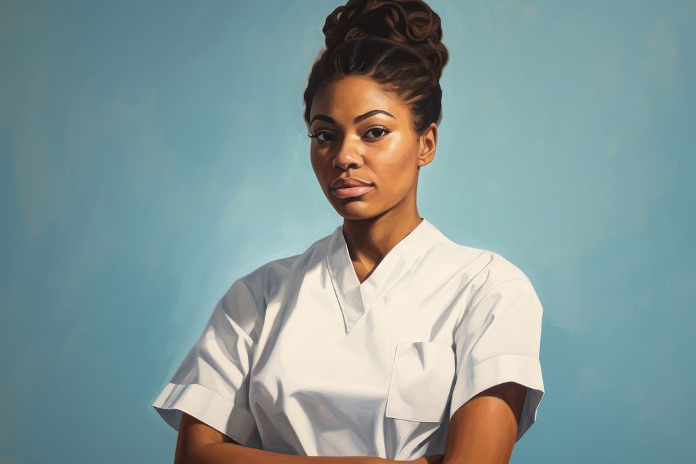 African american adult nurse stethoscope. AI generated Image by rawpixel.