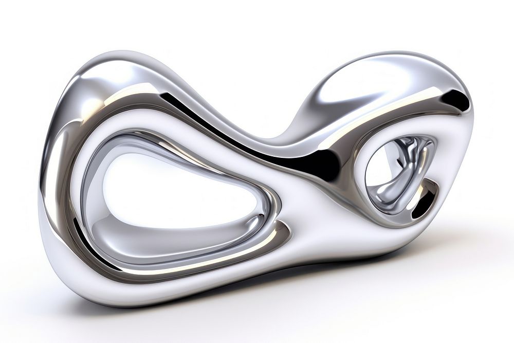 Fluid shape silver white background accessories. AI generated Image by rawpixel.