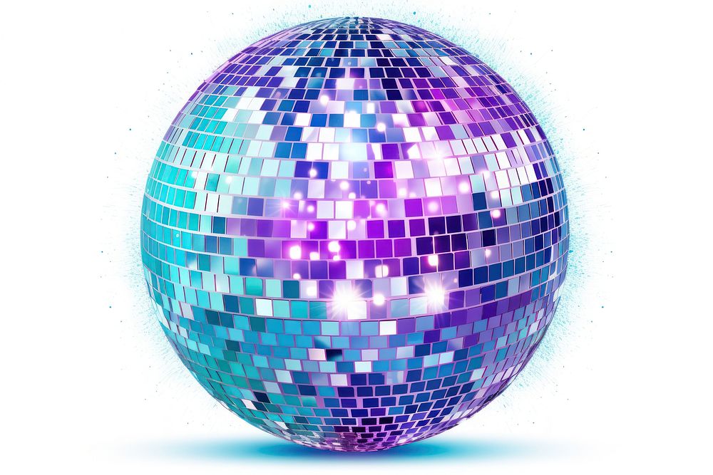 Disco ball purple sphere blue. AI generated Image by rawpixel.