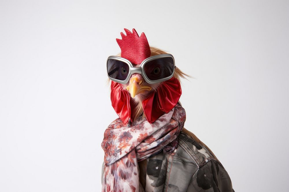 Chicken animal accessories sunglasses. AI generated Image by rawpixel.