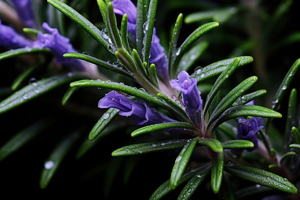 Rosemary flower blossom plant. AI generated Image by rawpixel.