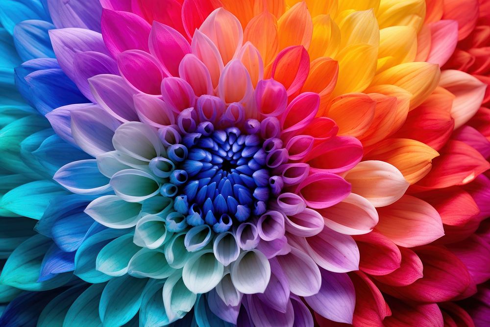 Rainbow flower backgrounds dahlia plant. AI generated Image by rawpixel.
