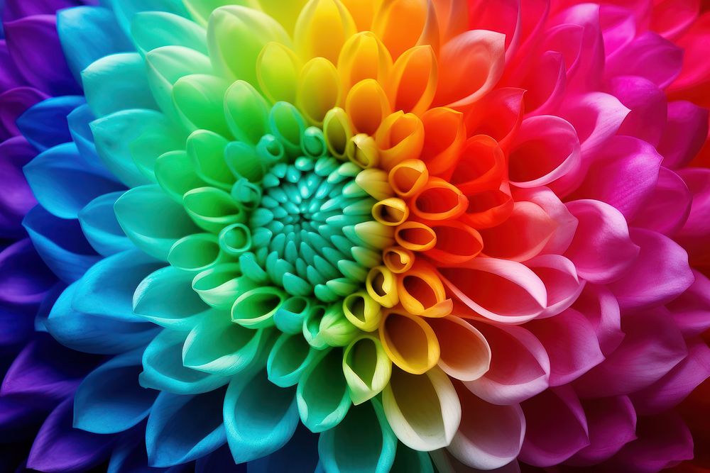 Rainbow flower backgrounds dahlia plant. AI generated Image by rawpixel.