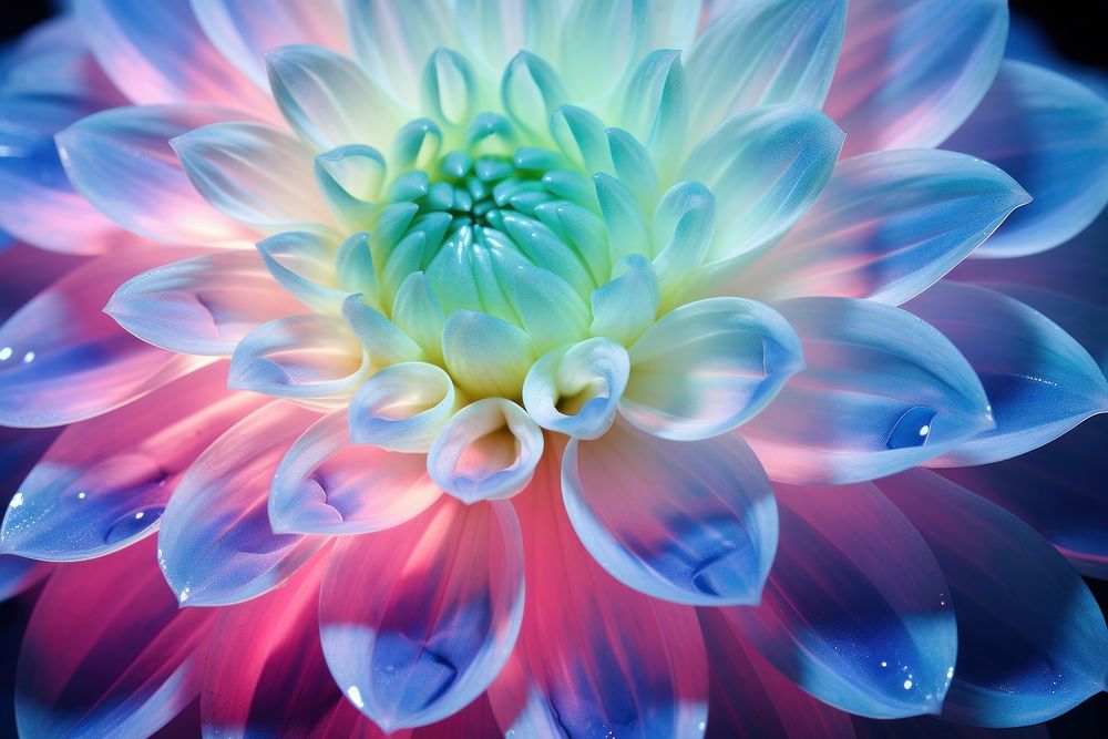 Light neon flower backgrounds dahlia petal. AI generated Image by rawpixel.