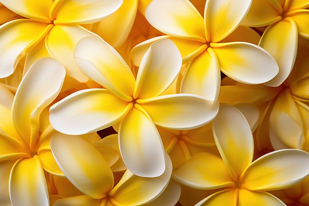 White and yellow Plumeria flower backgrounds petal. AI generated Image by rawpixel.