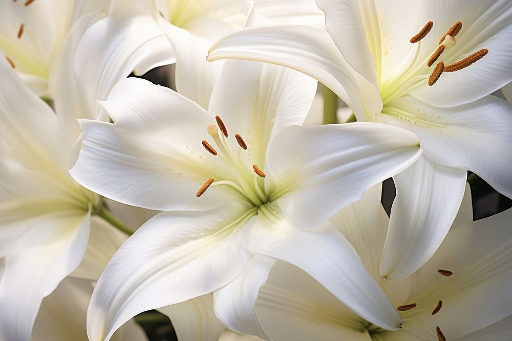 White lily flower backgrounds petal. AI generated Image by rawpixel.