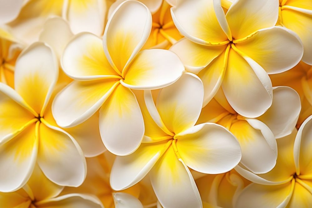 White and yellow Plumeria flower backgrounds petal. AI generated Image by rawpixel.