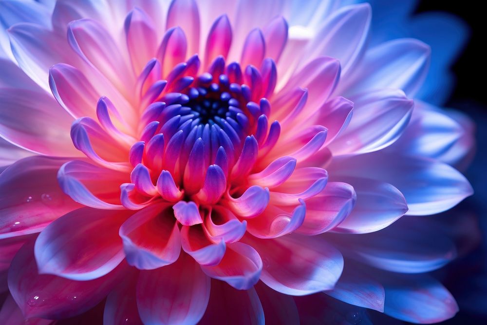 Light neon flower dahlia petal plant. AI generated Image by rawpixel.