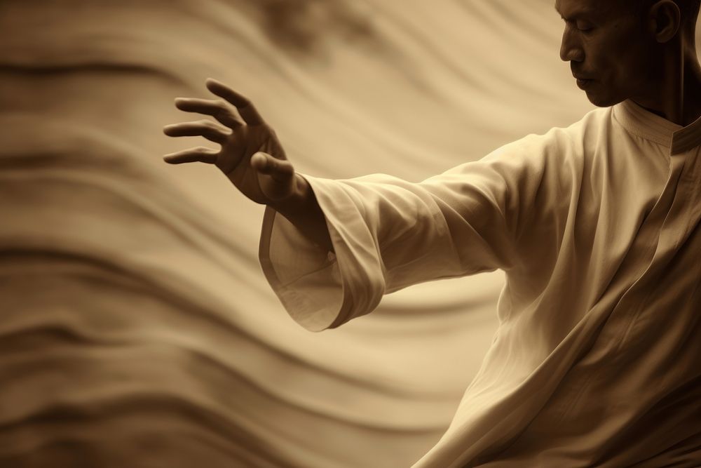 Close up of Tai chi adult hand spirituality. AI generated Image by rawpixel.