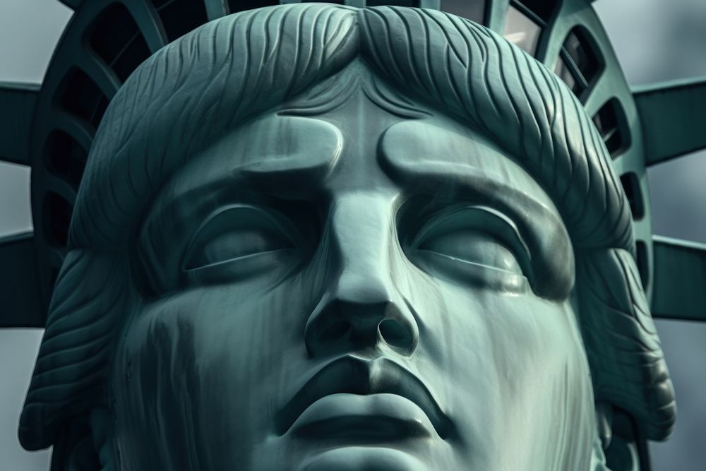 The statue of liberty sculpture face art. AI generated Image by rawpixel.
