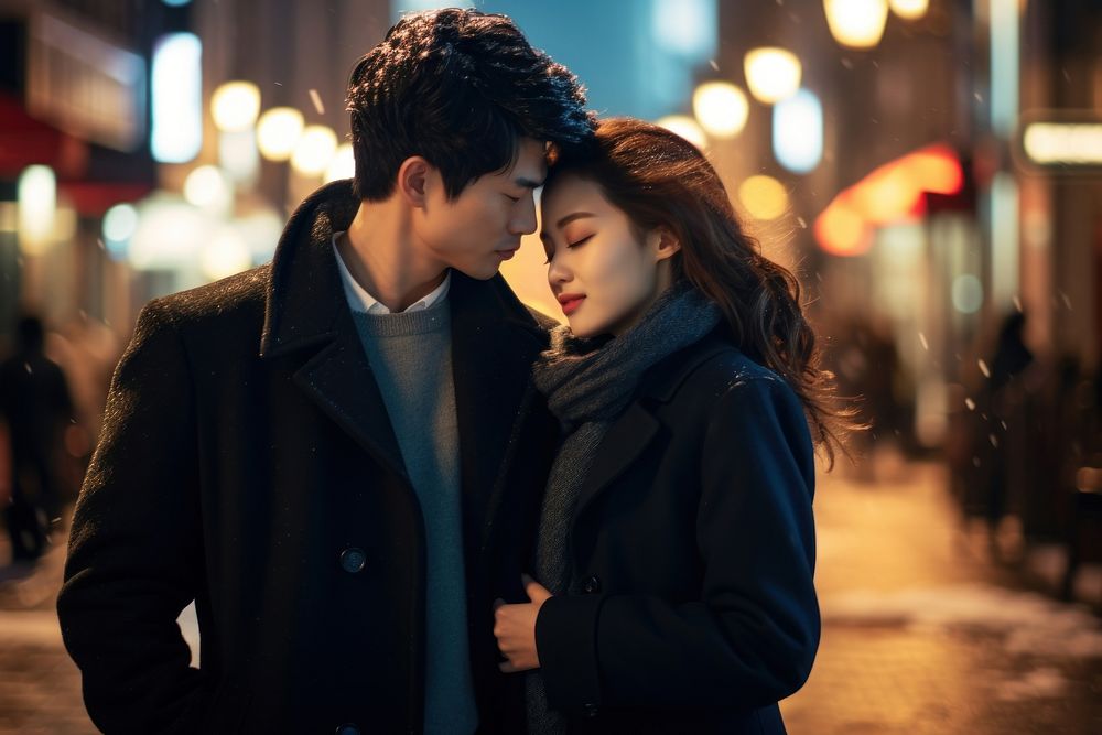 Korean couple portrait kissing adult. AI generated Image by rawpixel.