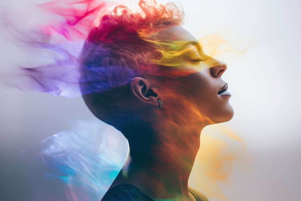 Lgbtq and rainbow flag portrait adult photo. AI generated Image by rawpixel.