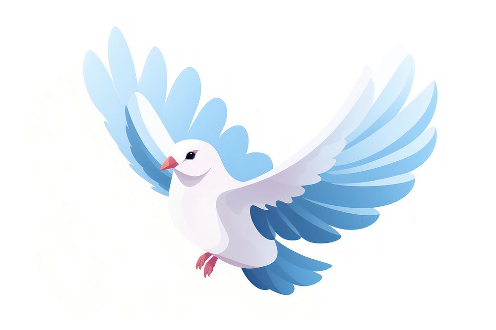 Dove flying cartoon animal white. AI generated Image by rawpixel.