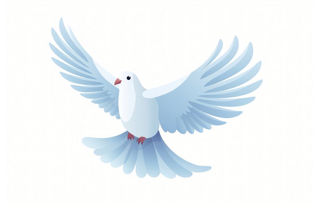 Dove flying cartoon animal white. AI generated Image by rawpixel.