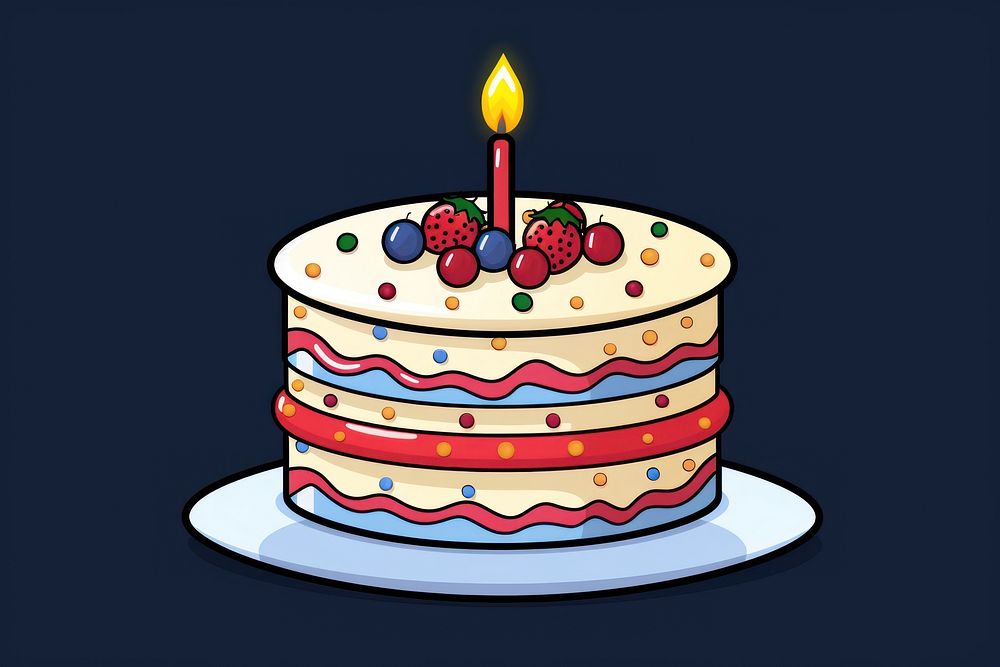 Isolated cake dessert cartoon cream. AI generated Image by rawpixel.