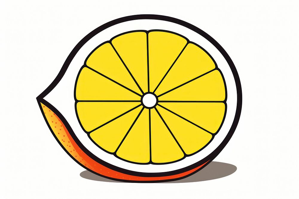 Isolated a slice of lemon grapefruit cartoon food. AI generated Image by rawpixel.