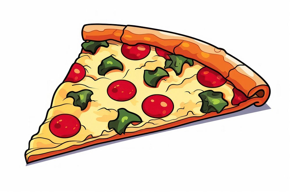 Isolated a slice of pizza food white background pepperoni. AI generated Image by rawpixel.