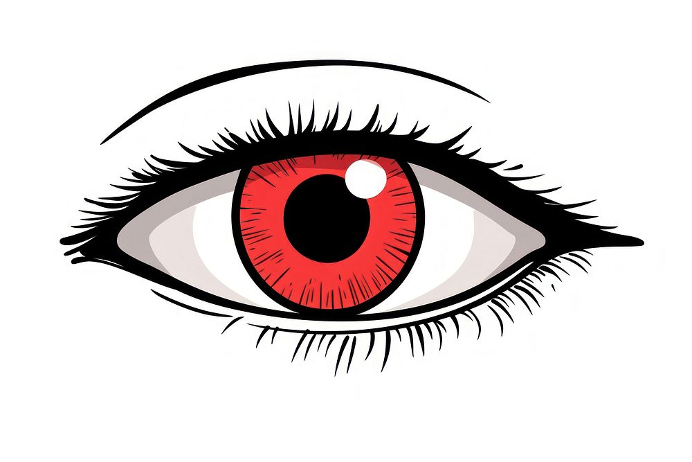 Isolated an eye drawing cartoon red. AI generated Image by rawpixel.