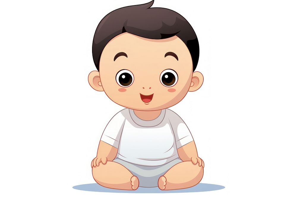 Isolated happy baby cartoon representation beginnings. AI generated Image by rawpixel.