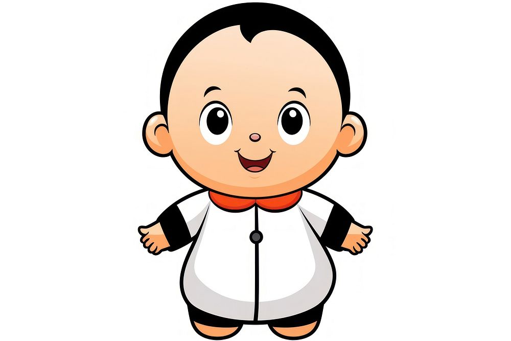 Isolated happy baby cartoon white background representation. AI generated Image by rawpixel.