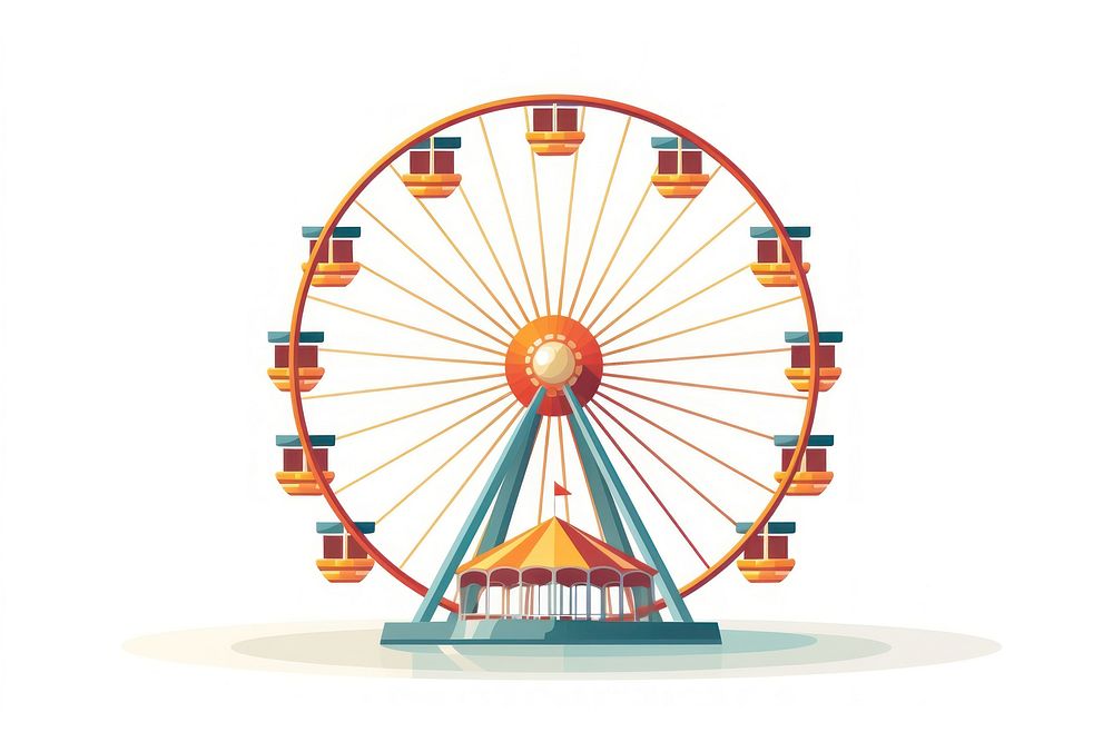 Ferris wheel shape fun white background. AI generated Image by rawpixel.