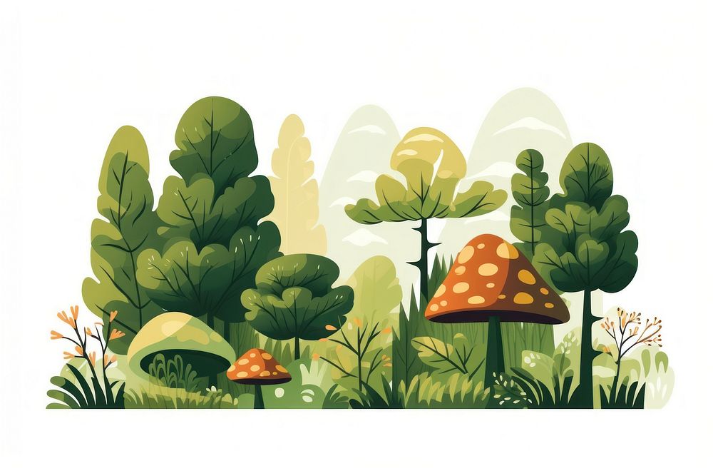 Forest outdoors cartoon nature. AI generated Image by rawpixel.