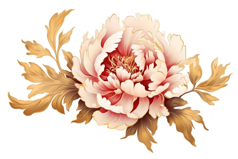 Peonie flower pattern plant. AI generated Image by rawpixel.